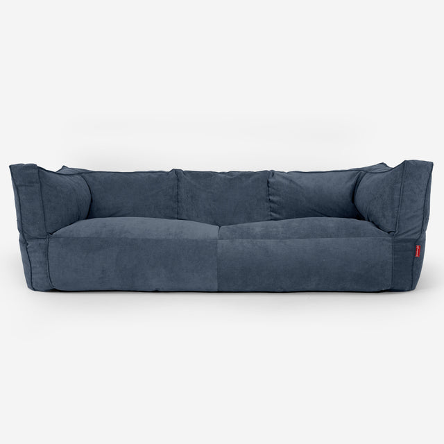 Albert 3-sits Saccosäcksoffa - Smalspårig Manchestertyg Marinblå 01