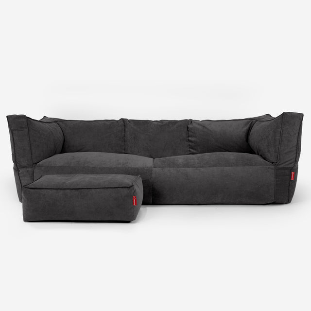 Albert 3-sits Saccosäcksoffa - Smalspårig Manchestertyg Mörkgrå 02