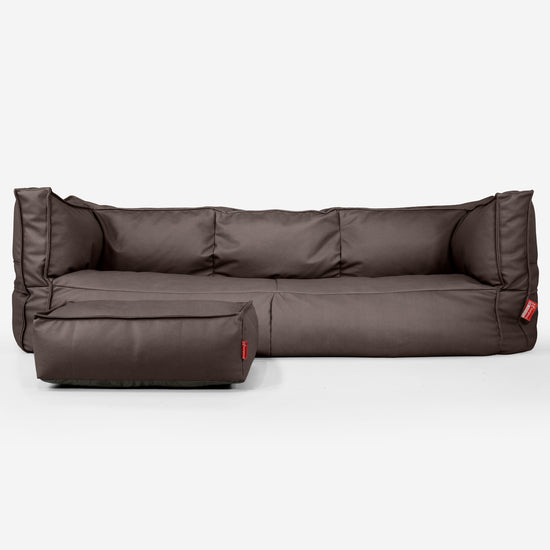 Albert 3-sits Saccosäcksoffa - Veganskt Läder Chokladbrun 02