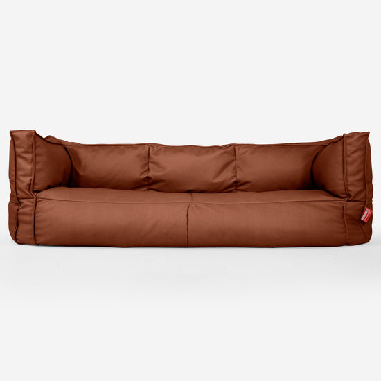 Albert 3-sits Saccosäcksoffa - Veganskt Läder Kastanj 01