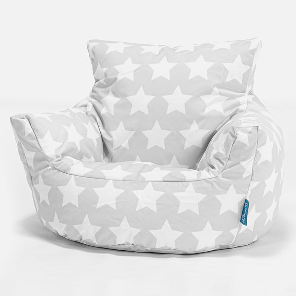 Småbarnfåtölj Saccosäck 1-3 år - Tryck Stjärnor Grå Fabric Close-up Image