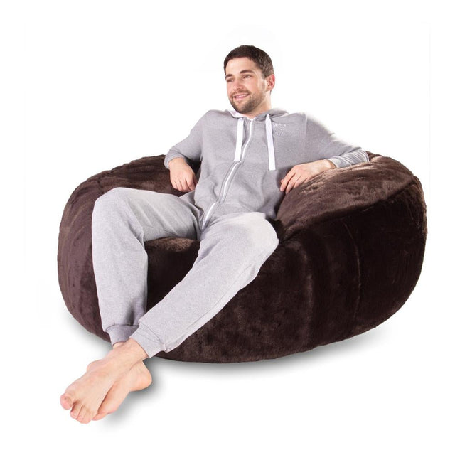 LOUNGE PUG®, Jätte Sittsäck Soffa 'Mammut, Saccosäck, Fuskpäls Brun