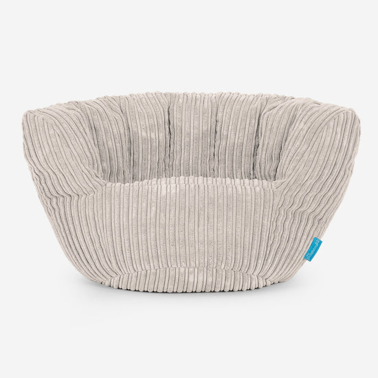 Charles Vintish Saccosäckstol för Barn 2-6 år - Klassisk Manchestertyg Gräddvit 01