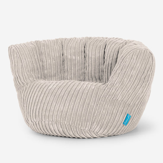 Charles Vintish Saccosäckstol för Barn 2-6 år - Klassisk Manchestertyg Gräddvit 02