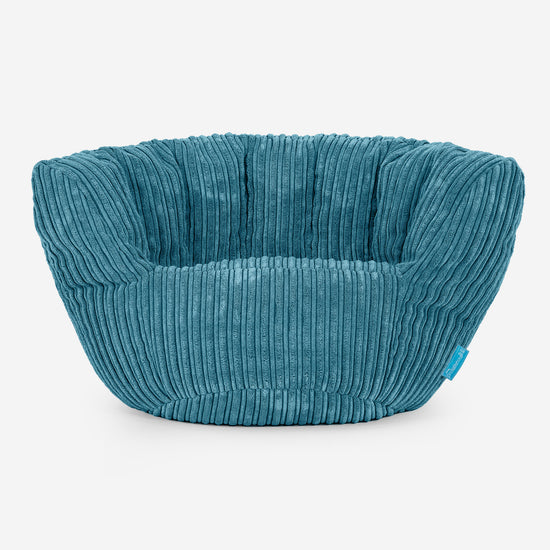 Charles Vintish Saccosäckstol för Barn 2-6 år - Klassisk Manchestertyg Turkos 01