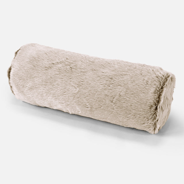 Cylinderkudde 20 x 55cm - Fuskkaninpäls Gyllenbrun 01