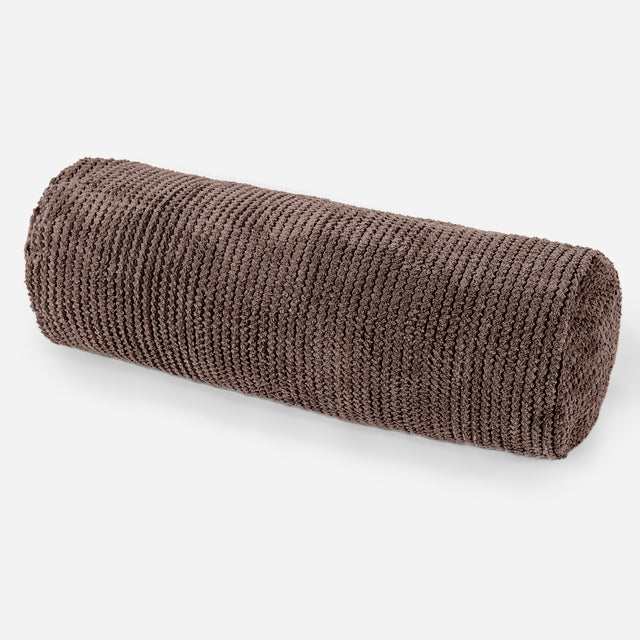 Cylinderkudde 20 x 55cm - Pom-pom Chokladbrun 01