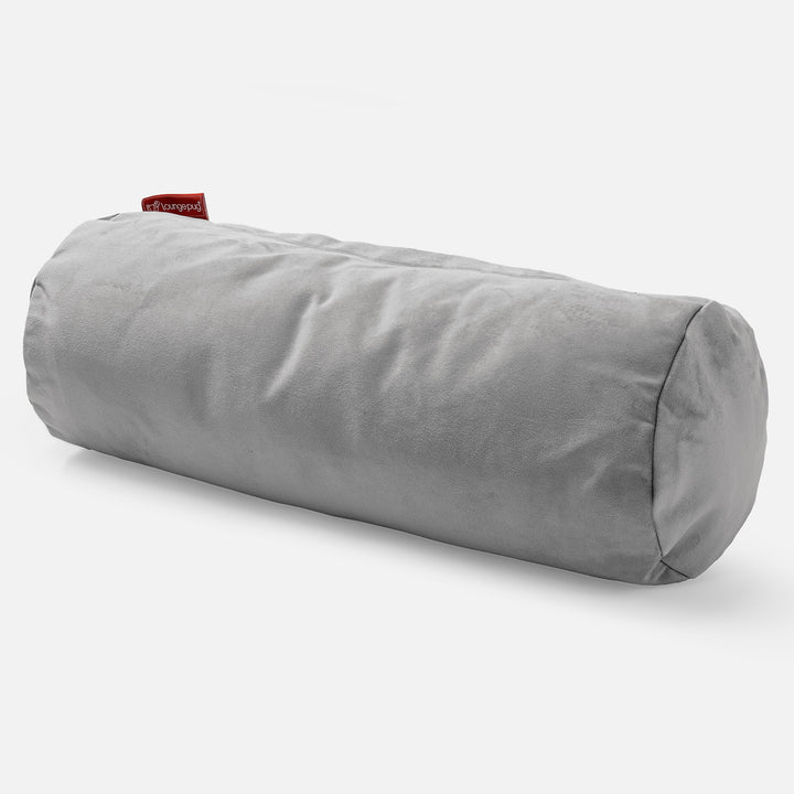 Cylinderkudde 20 x 55cm - Sammet Silverfärgad 01