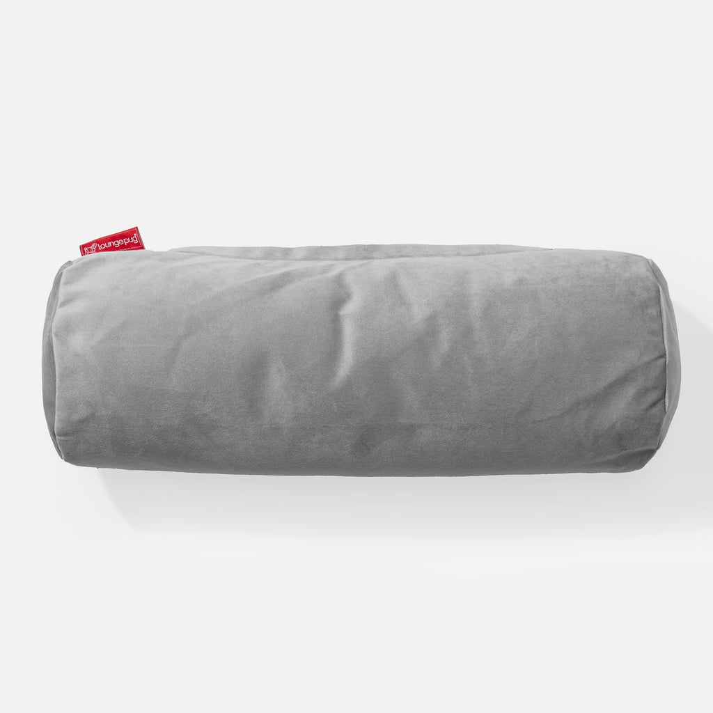 Cylinderkudde 20 x 55cm - Sammet Silverfärgad 02