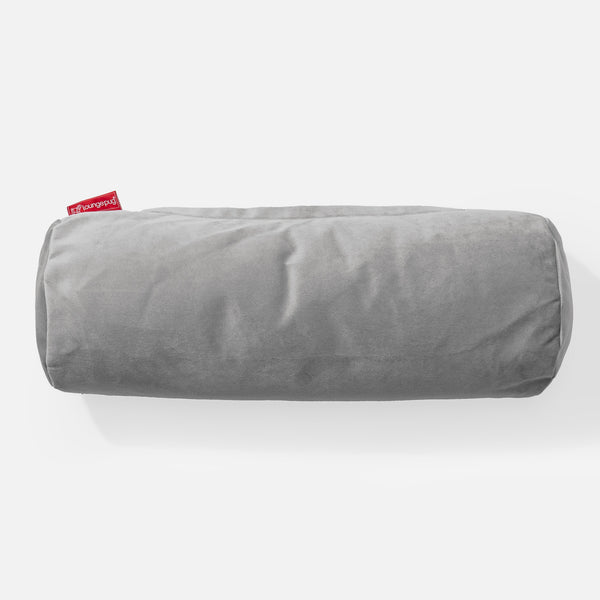 Cylinderkudde 20 x 55cm - Sammet Silverfärgad 01