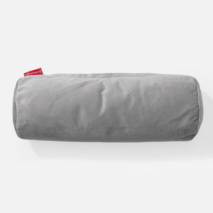 Cylinderkudde 20 x 55cm - Sammet Silverfärgad 02