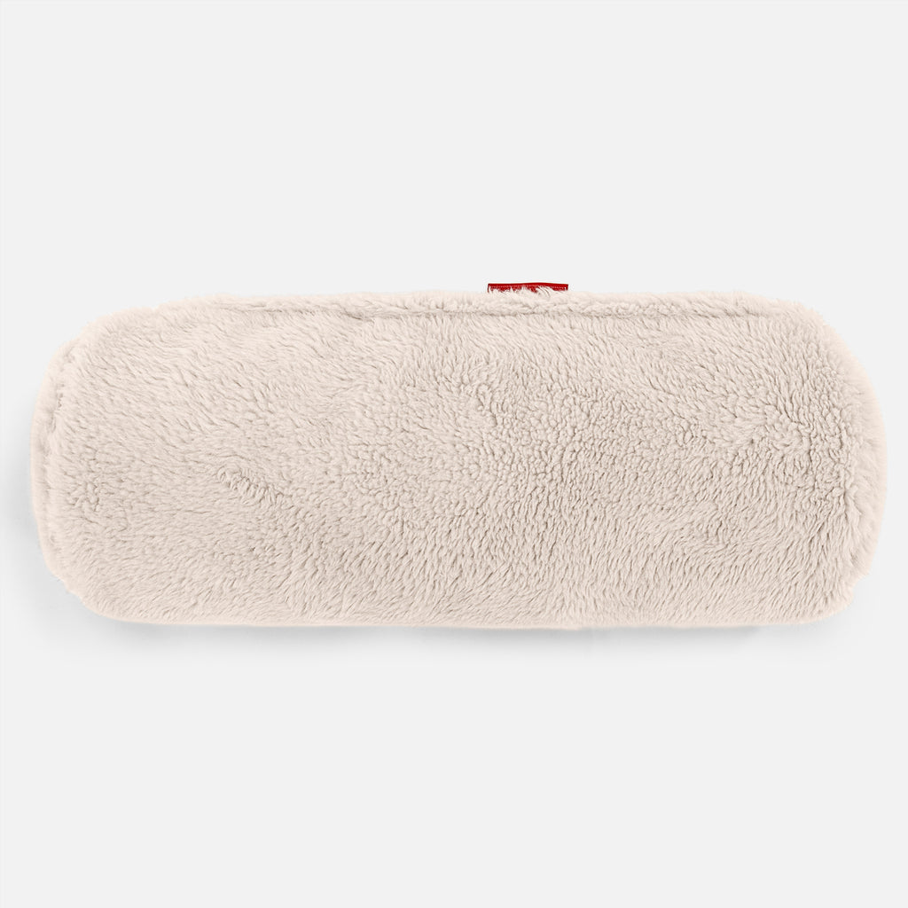 Cylinderkudde 20 x 55cm - Teddy-fuskpäls Gräddvit 02