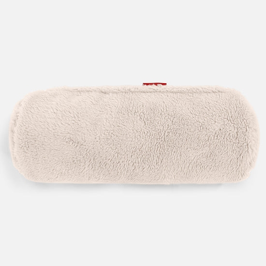 Cylinderkudde 20 x 55cm - Teddy-fuskpäls Gräddvit 02