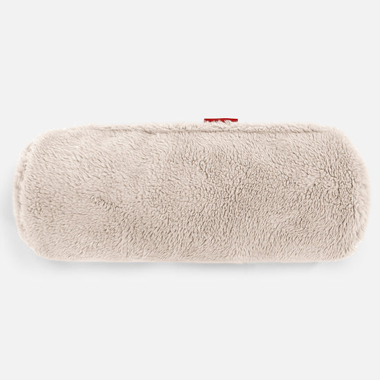 Cylinderkudde 20 x 55cm - Teddy-fuskpäls Minkbrun 02