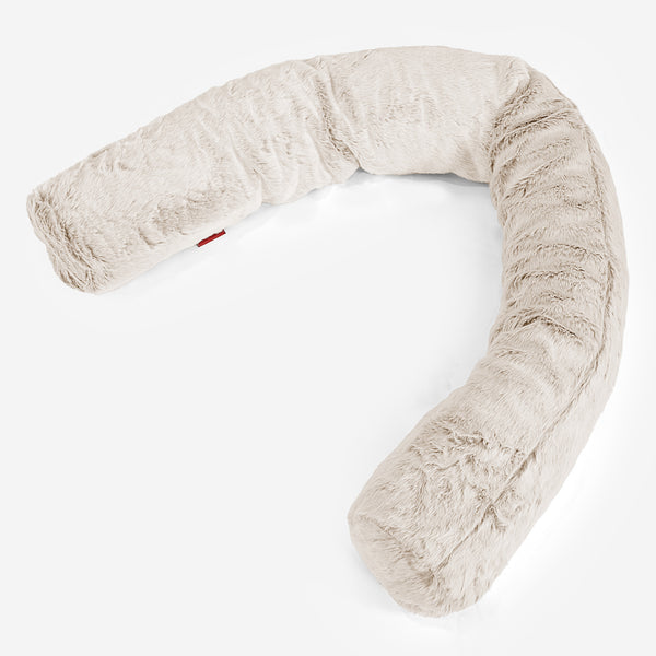 Cylinderkudde C150-L, CloudSac Memoryskum - Fuskkaninpäls Vit 01