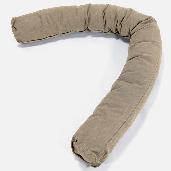 Cylinderkudde XXL - Stentvättad denim Khaki 01