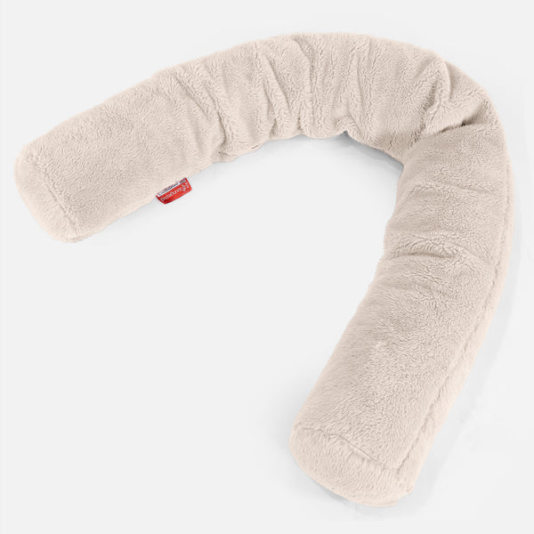 Cylinderkudde C150-L, CloudSac Memoryskum - Teddy-fuskpäls Gräddvit 01