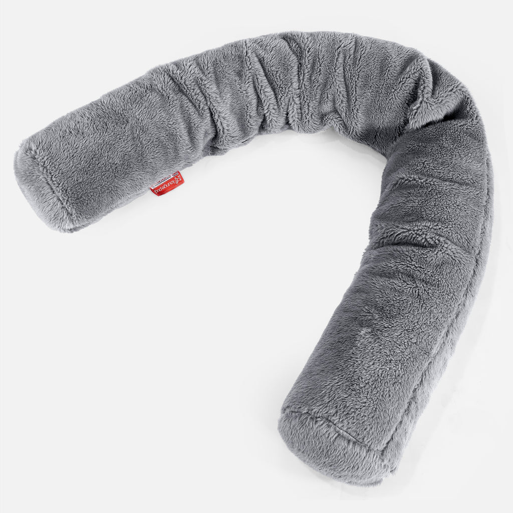 Cylinderkudde C150-L, CloudSac Memoryskum - Teddy-fuskpäls Mörkgrå 01
