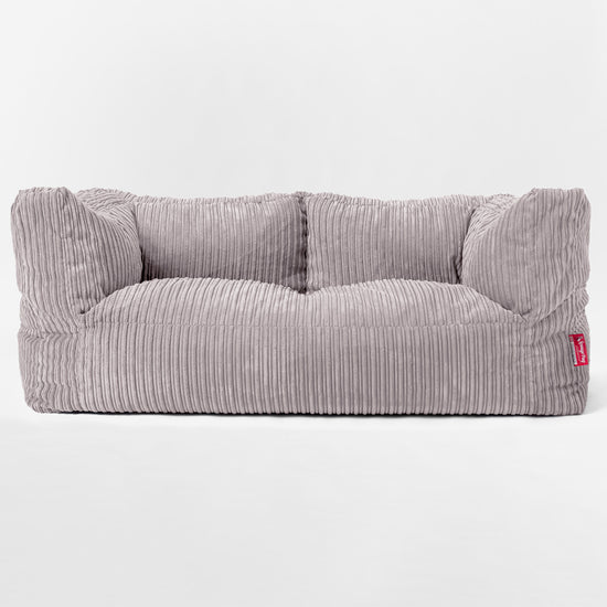 Enorm Albert 2-sits Saccosäcksoffa för Barn 3-14 år - Klassisk Manchestertyg Aluminiumsilver 03