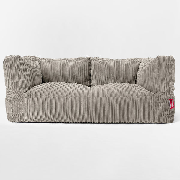 Enorm Albert 2-sits Saccosäcksoffa för Barn 3-14 år - Klassisk Manchestertyg Minkbrun 01