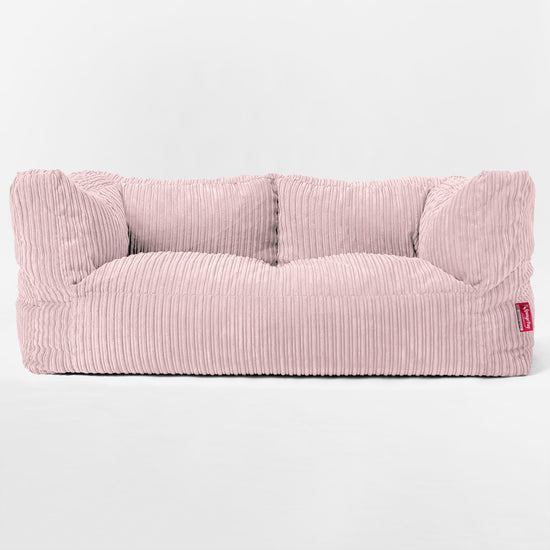 Enorm Albert 2-sits Saccosäcksoffa för Barn 3-14 år - Klassisk Manchestertyg Rosa 03
