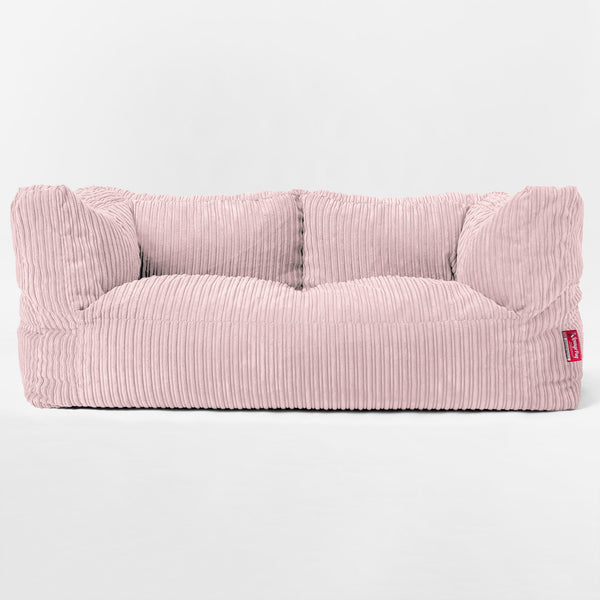 Enorm Albert 2-sits Saccosäcksoffa för Barn 3-14 år - Klassisk Manchestertyg Rosa 01