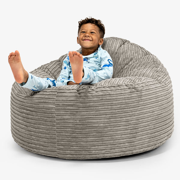 Enorm Snuggle-saccosäck för Barn 3-8 år - Klassisk Manchestertyg Minkbrun 01