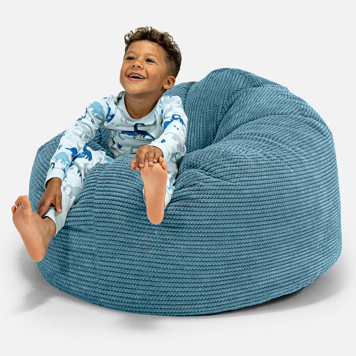 Enorm Snuggle-saccosäck för Barn 3-8 år - Pom-pom Turkos 01