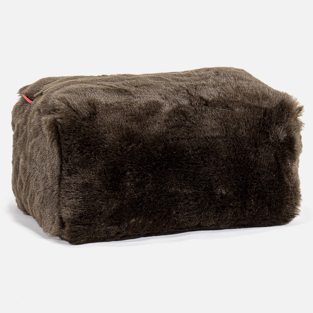 Fotpall Sittpuff - Fuskpäls Brun 01