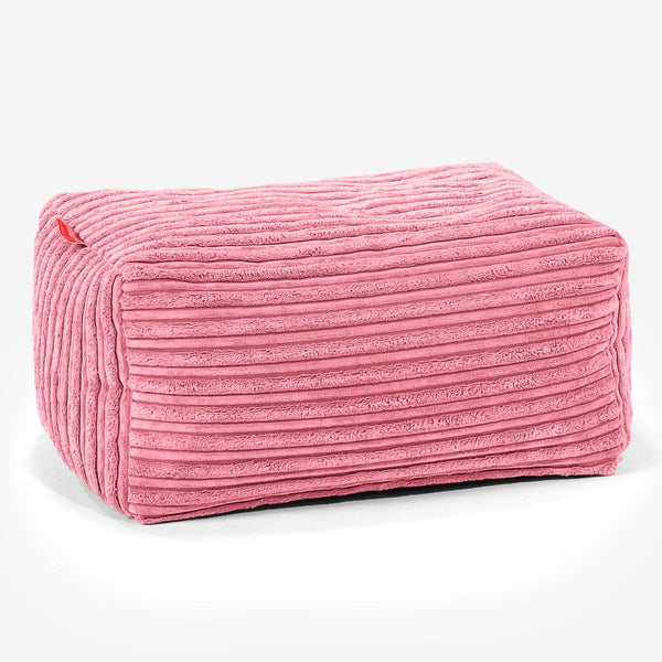 Fotpall Sittpuff - Klassisk Manchestertyg Korall 01