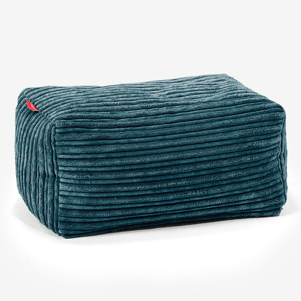 Fotpall Sittpuff - Klassisk Manchestertyg Teal 01
