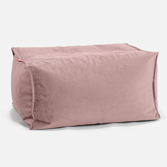 Fotpall Sittpuff - Sammet Rosa 01