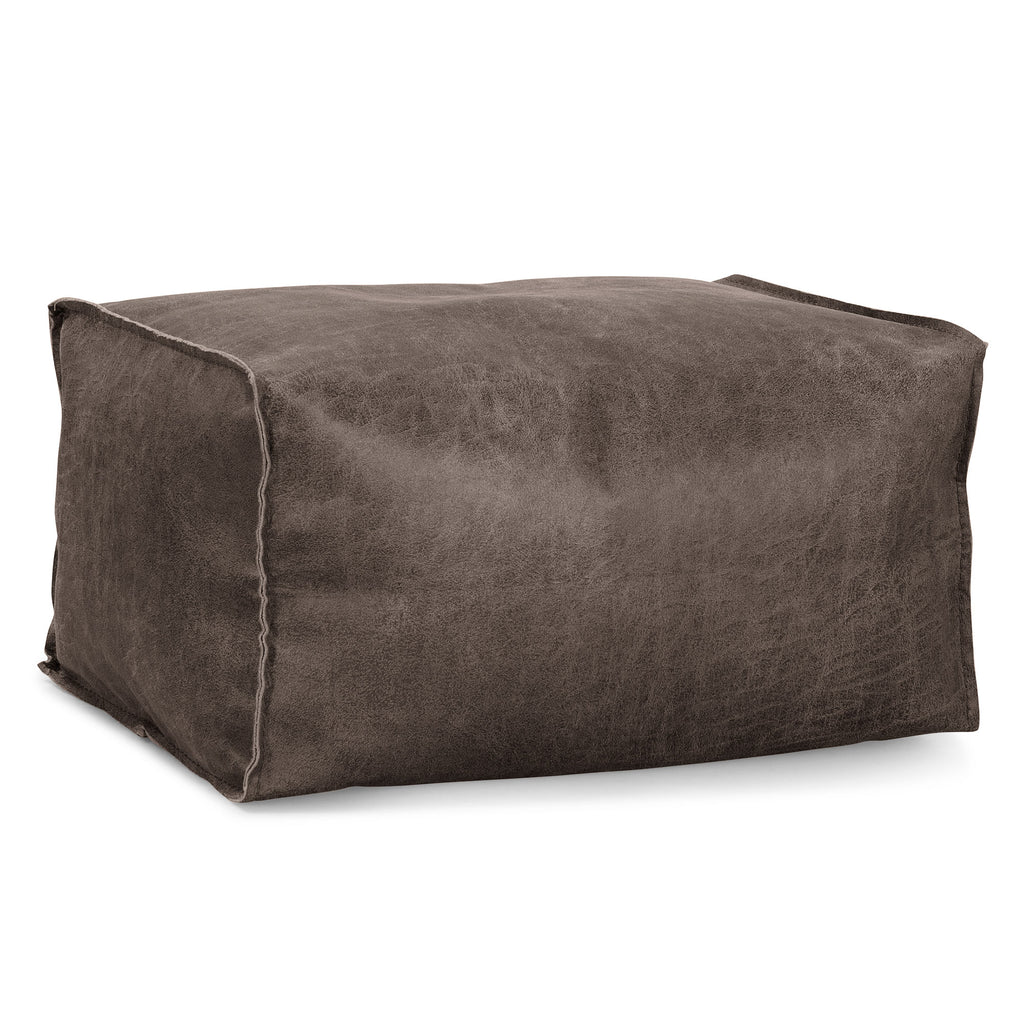 Fotpall Sittpuff - Slitet Skinn Naturskiffer 01