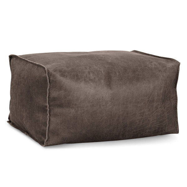 Fotpall Sittpuff - Slitet Skinn Naturskiffer 01