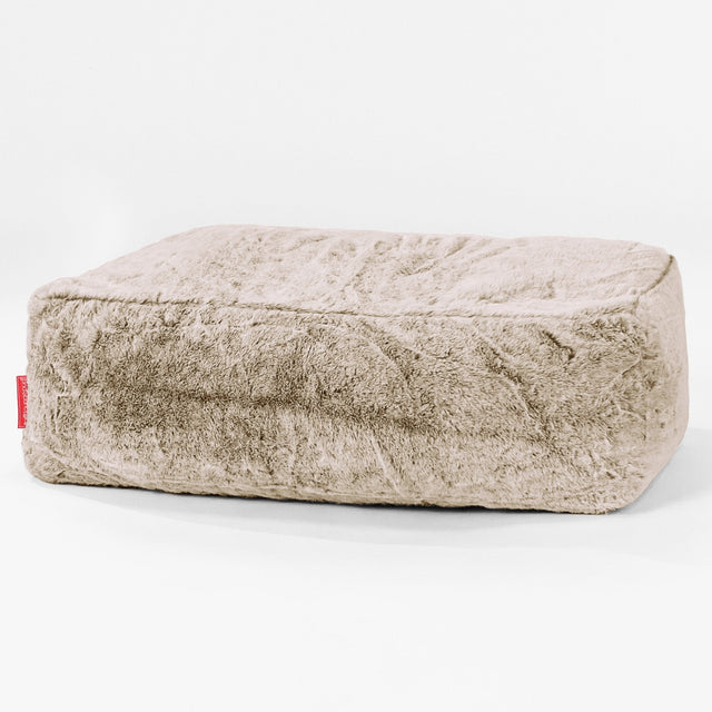 Fotpall Sittpuff Stor - Fuskkaninpäls Gyllenbrun 01