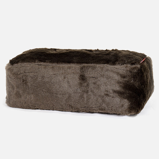 Fotpall Sittpuff Stor - Fuskpäls Brun 01