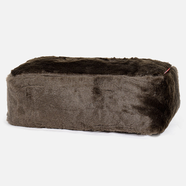 Fotpall Sittpuff Stor - Fuskpäls Brun 01