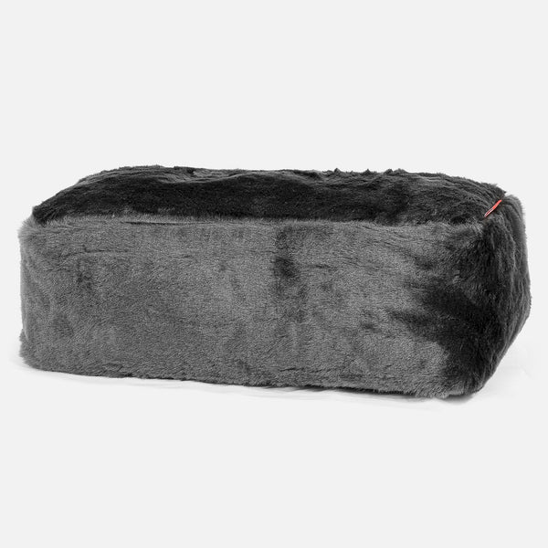 Fotpall Sittpuff C100-L, CloudSac Memoryskum - Fuskpäls Svart 01