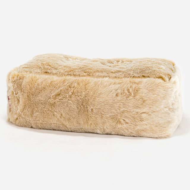 Fotpall Sittpuff Stor - Fuskpäls Vit 01