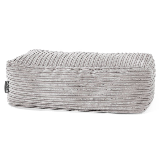 Fotpall Sittpuff Stor - Klassisk Manchestertyg Aluminiumsilver 01