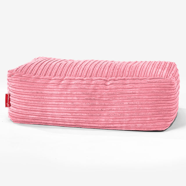 Fotpall Sittpuff Stor - Klassisk Manchestertyg Korall 01