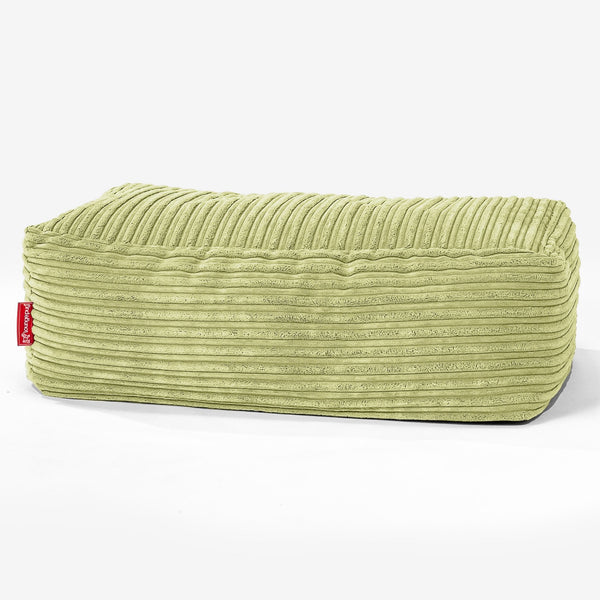 Fotpall Sittpuff Stor - Klassisk Manchestertyg Limegrön 01