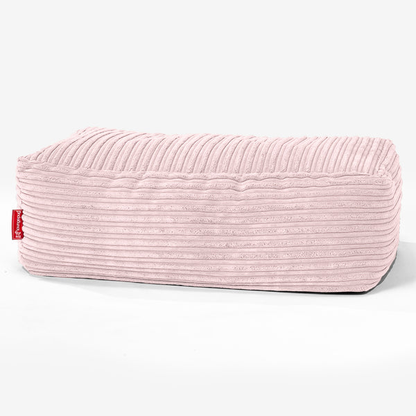 Fotpall Sittpuff Stor - Klassisk Manchestertyg Rosa 01
