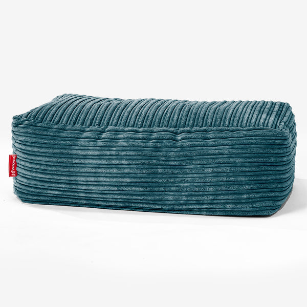 Fotpall Sittpuff Stor - Klassisk Manchestertyg Teal 01