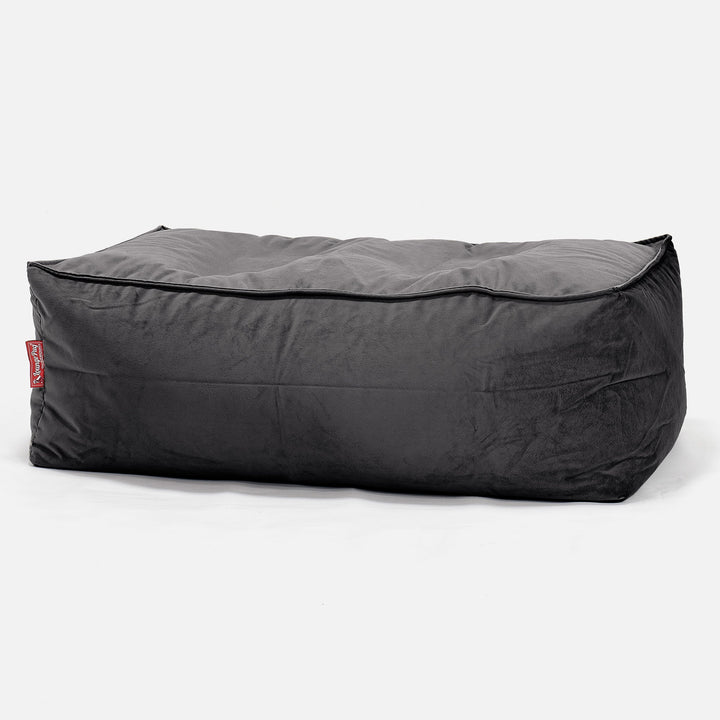 Fotpall Sittpuff C100-L, CloudSac Memoryskum - Sammet Grafitgrå 01