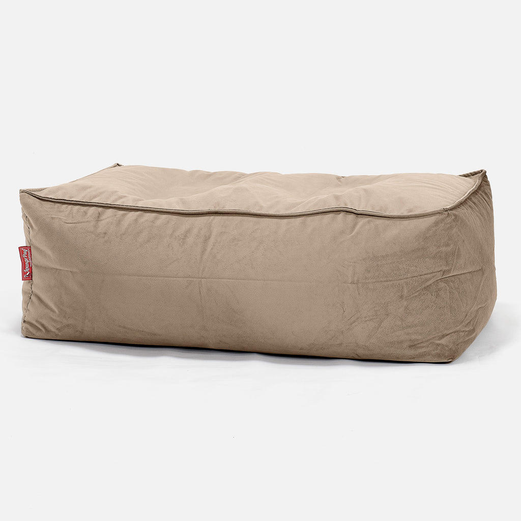Fotpall Sittpuff Stor - Sammet Minkbrun 01