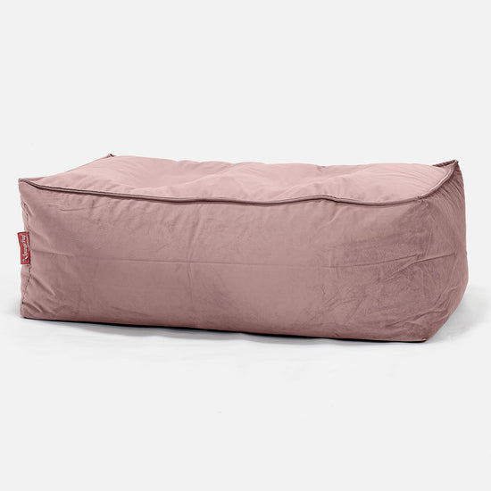 Fotpall Sittpuff C100-L, CloudSac Memoryskum - Sammet Rosa 01
