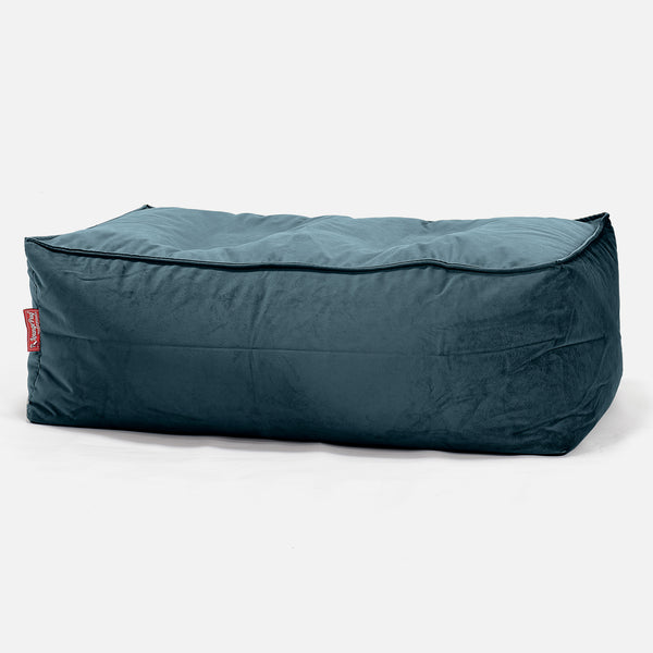 Fotpall Sittpuff Stor - Sammet Teal 01