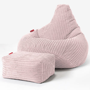 Game Fåtölj Saccosäck - Klassisk Manchestertyg Rosa
