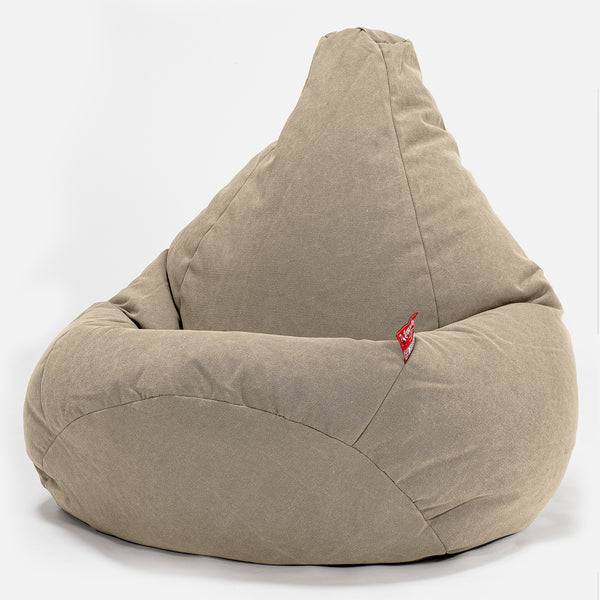 Game Fåtölj Saccosäck - Stentvättad denim Khaki 01